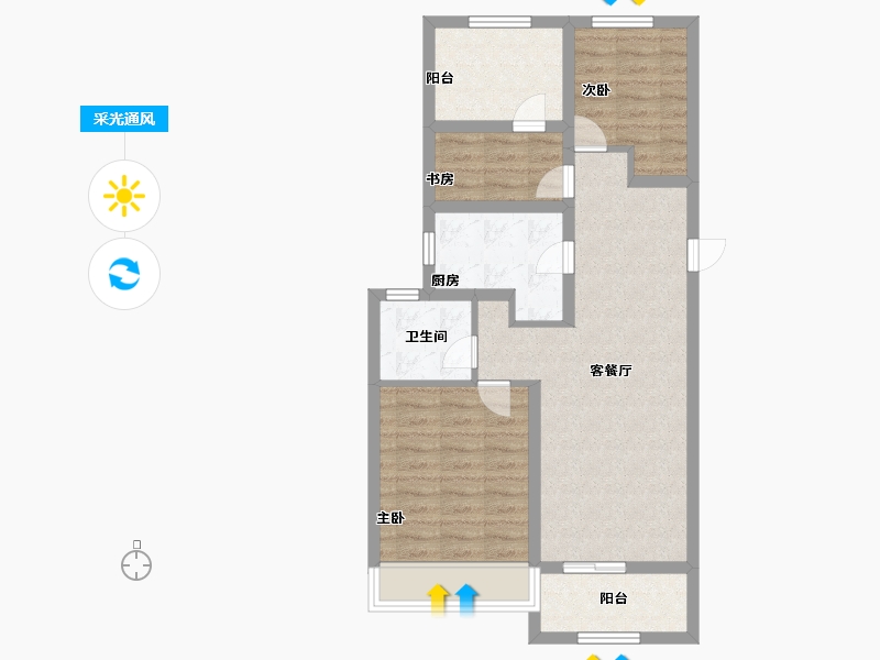 河南省-郑州市-融信朗悦·时光之城-71.20-户型库-采光通风