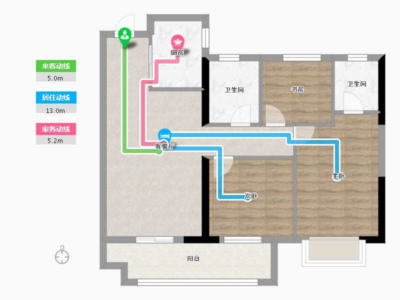 福建省-福州市-中梁百悦城-71.20-户型库-动静线