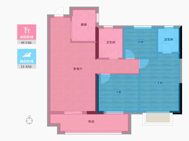 福建省-福州市-中梁百悦城-71.20-户型库-动静分区