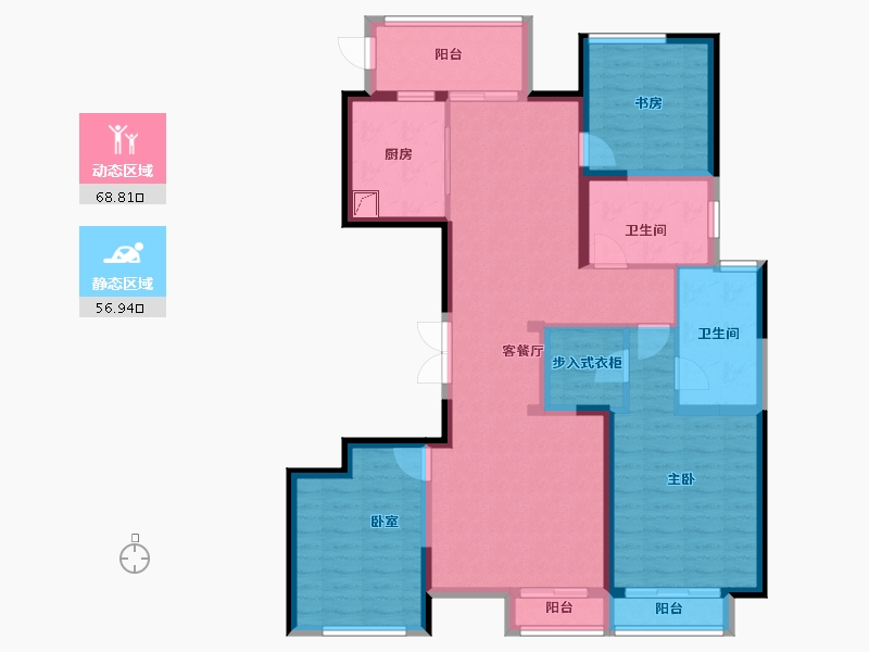 河南省-郑州市-金沙湖高尔夫观邸-111.90-户型库-动静分区