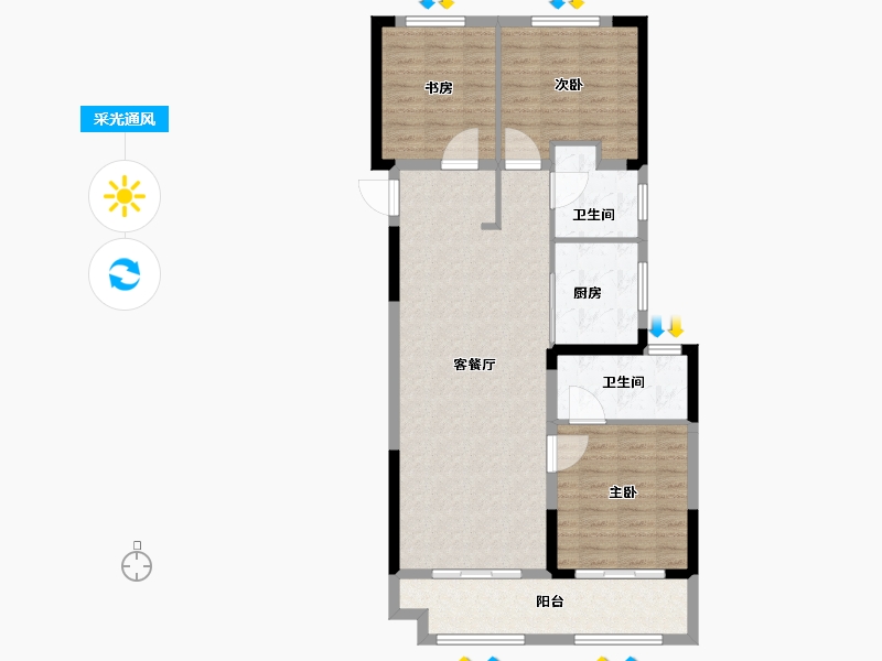 山东省-济南市-高铁城​-95.20-户型库-采光通风