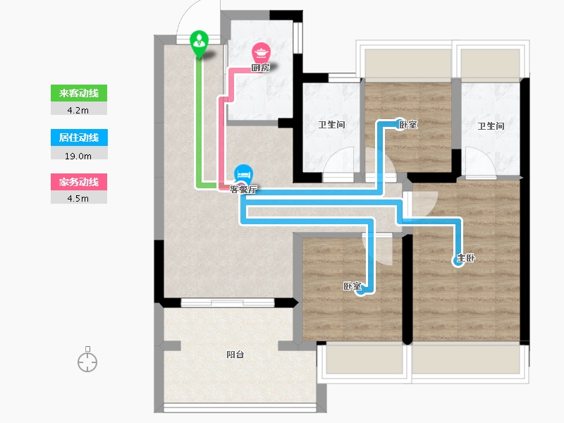 广东省-深圳市-花样年·好时光-66.30-户型库-动静线