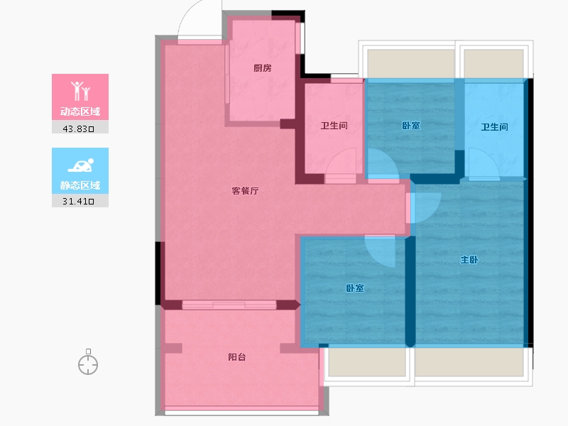 广东省-深圳市-花样年·好时光-66.30-户型库-动静分区