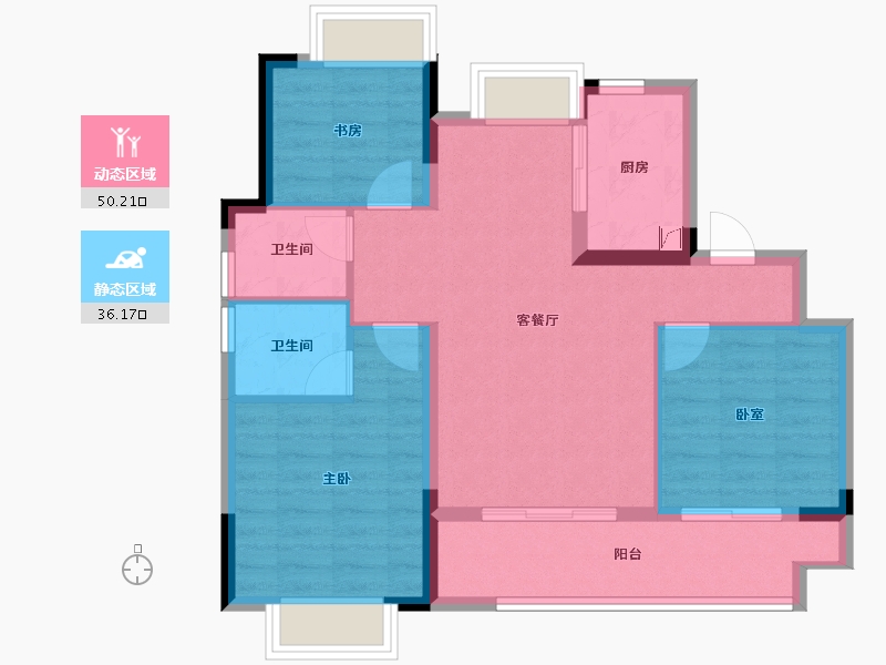 江西省-南昌市-金地未来IN-77.17-户型库-动静分区