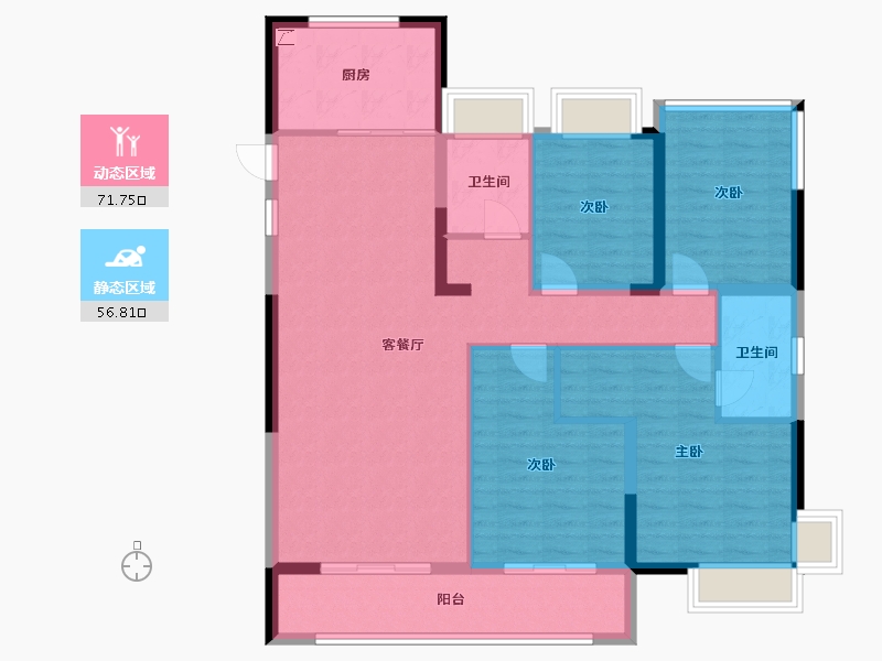 福建省-福州市-鲁能公馆三期-116.01-户型库-动静分区