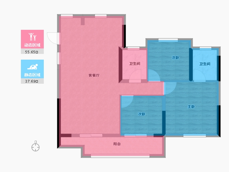 福建省-福州市-保利堂悦-84.00-户型库-动静分区