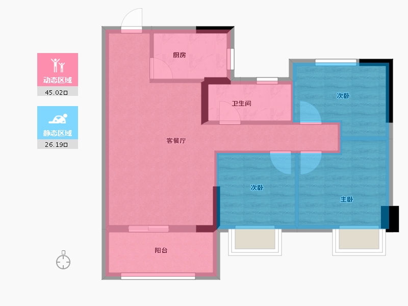 福建省-福州市-三迪雅颂枫丹-63.20-户型库-动静分区