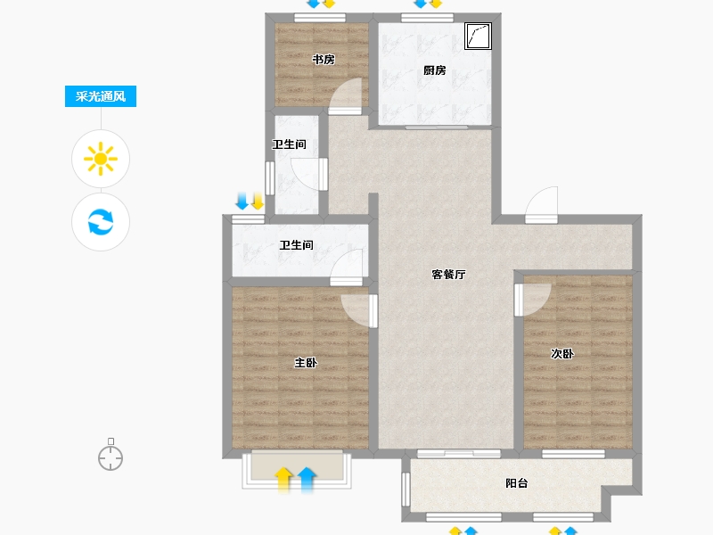 山东省-济南市-高铁城​-104.01-户型库-采光通风