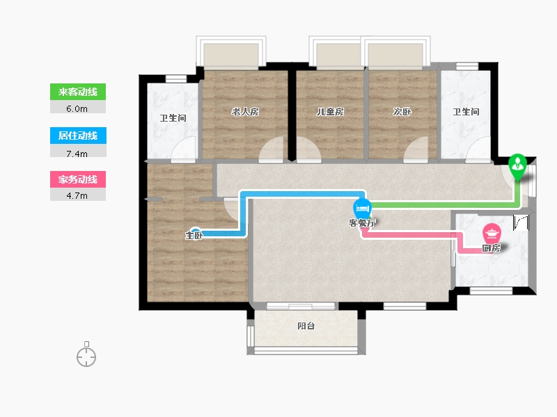 广东省-深圳市-万樾府住宅-83.75-户型库-动静线