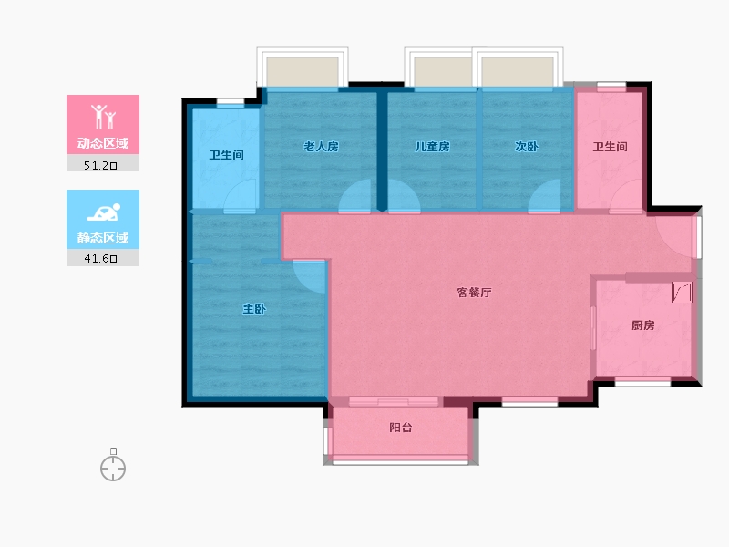 广东省-深圳市-万樾府住宅-83.75-户型库-动静分区