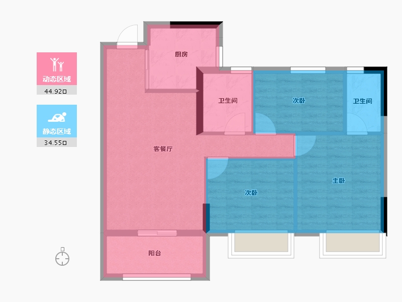 福建省-福州市-三迪雅颂枫丹-71.20-户型库-动静分区