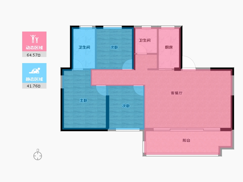 福建省-福州市-世茂海峡岛-96.87-户型库-动静分区