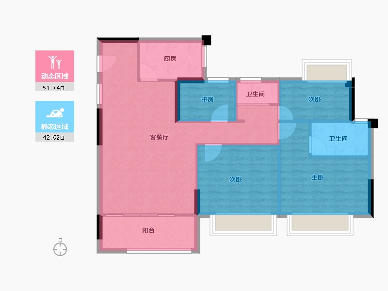 福建省-福州市-三迪雅颂枫丹-84.90-户型库-动静分区