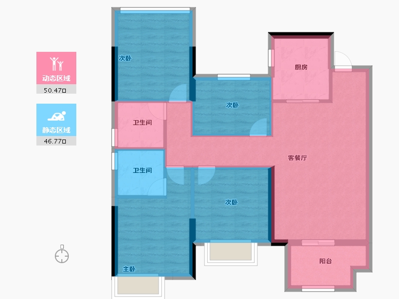 福建省-福州市-中梁百悦城-87.20-户型库-动静分区