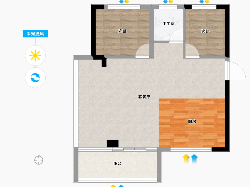 福建省-福州市-世茂海峡岛-67.20-户型库-采光通风