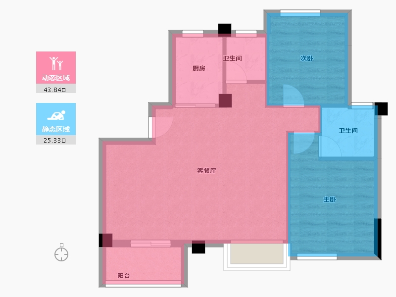 福建省-福州市-三迪雅颂枫丹-62.40-户型库-动静分区