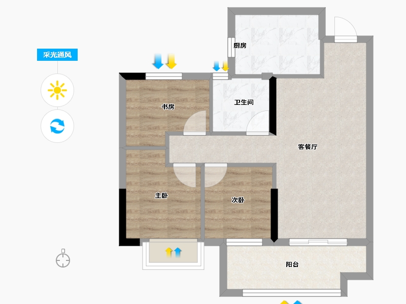 福建省-福州市-中梁百悦城-60.41-户型库-采光通风