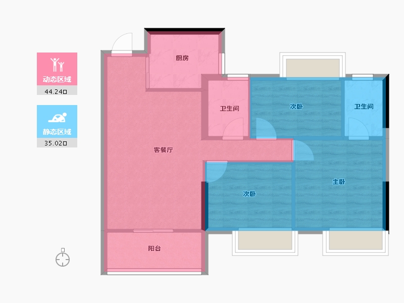 福建省-福州市-三迪雅颂枫丹-71.20-户型库-动静分区