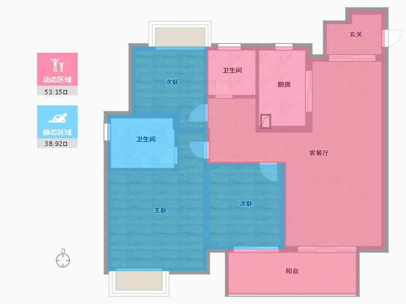 江西省-南昌市-东投正荣府-83.00-户型库-动静分区