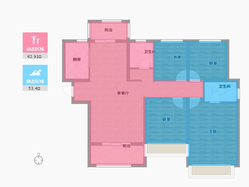 河南省-郑州市-融信朗悦·时光之城-104.00-户型库-动静分区