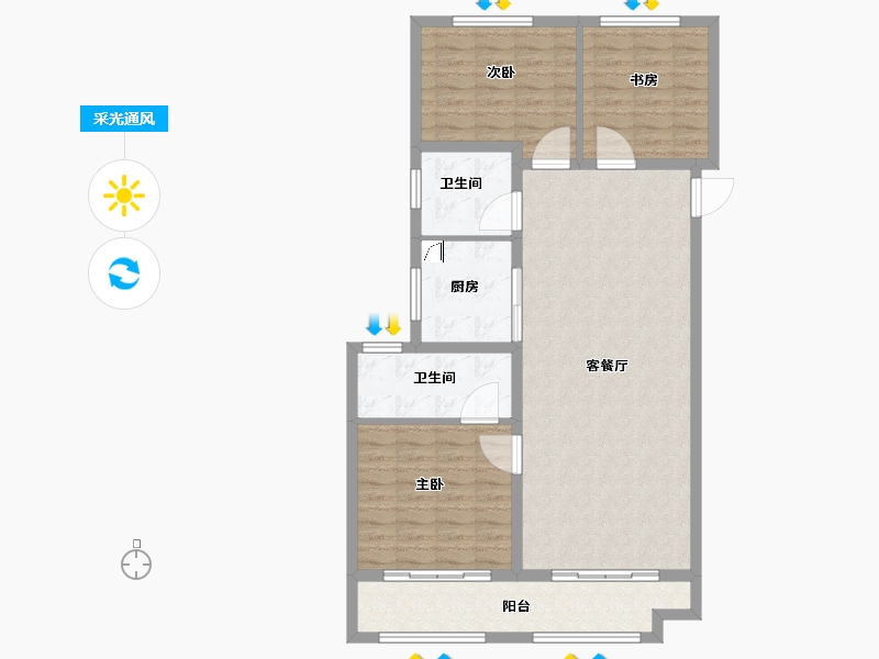 山东省-济南市-高铁城​-101.60-户型库-采光通风