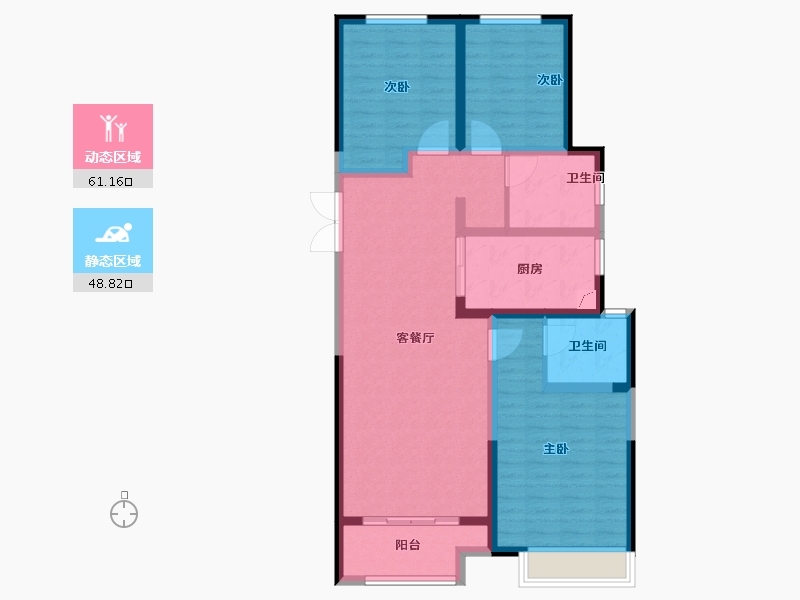 河南省-郑州市-鼎盛阳光城-98.00-户型库-动静分区