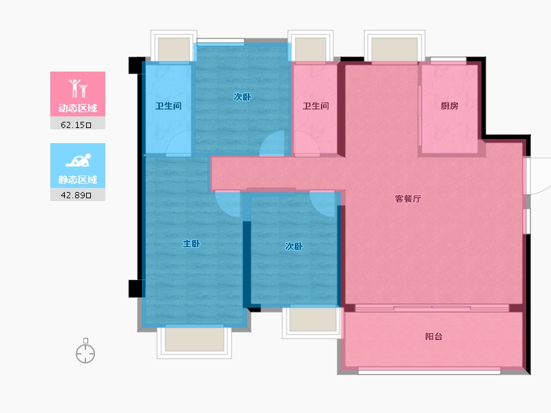 福建省-福州市-联发君樾府-95.20-户型库-动静分区