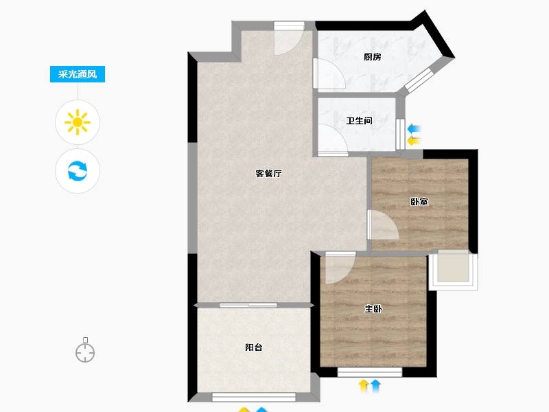 广东省-深圳市-臻湾云庭-53.60-户型库-采光通风