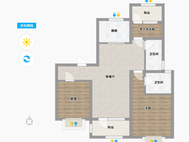 山东省-青岛市-青岛印象滟-82.21-户型库-采光通风