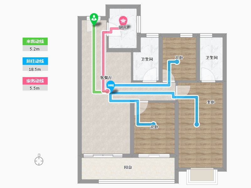 江苏省-苏州市-保利湖畔云上​-79.80-户型库-动静线