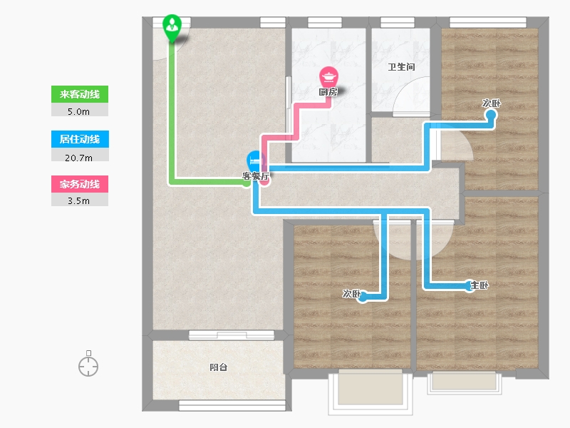 江苏省-苏州市-保利湖畔云上​-70.93-户型库-动静线