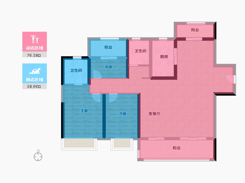 河南省-郑州市-华强国际公馆-102.39-户型库-动静分区