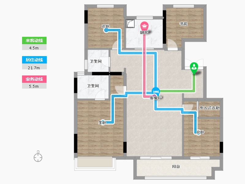 河南省-郑州市-绿都·青云叙-108.00-户型库-动静线