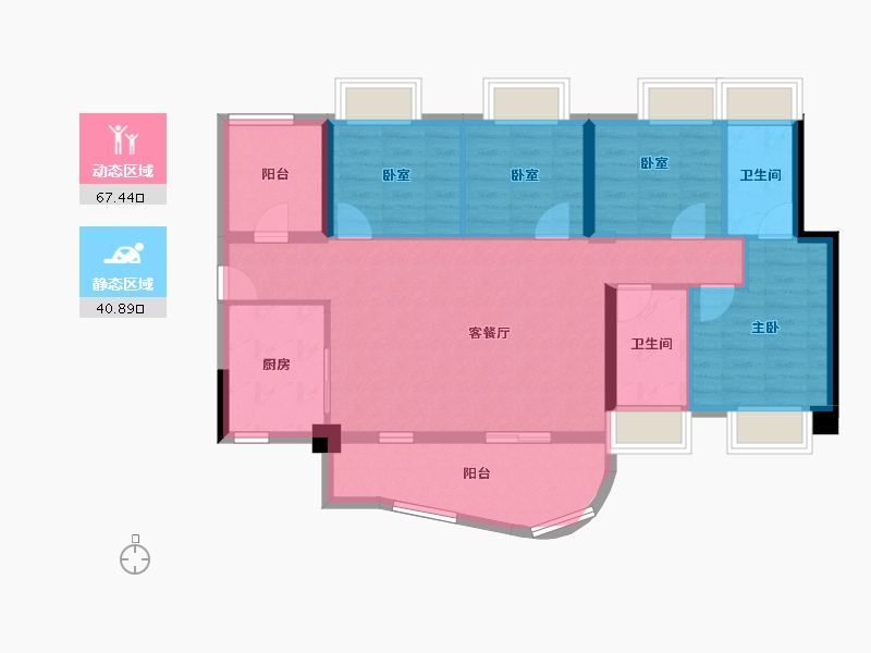 广东省-深圳市-牧云溪谷·和悦府-97.27-户型库-动静分区