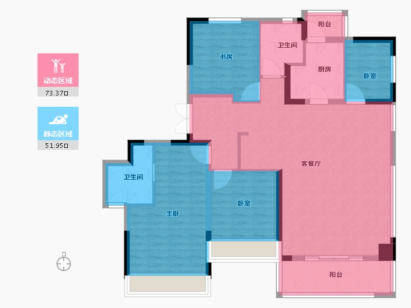 河南省-郑州市-世茂振兴璀璨熙湖-112.63-户型库-动静分区