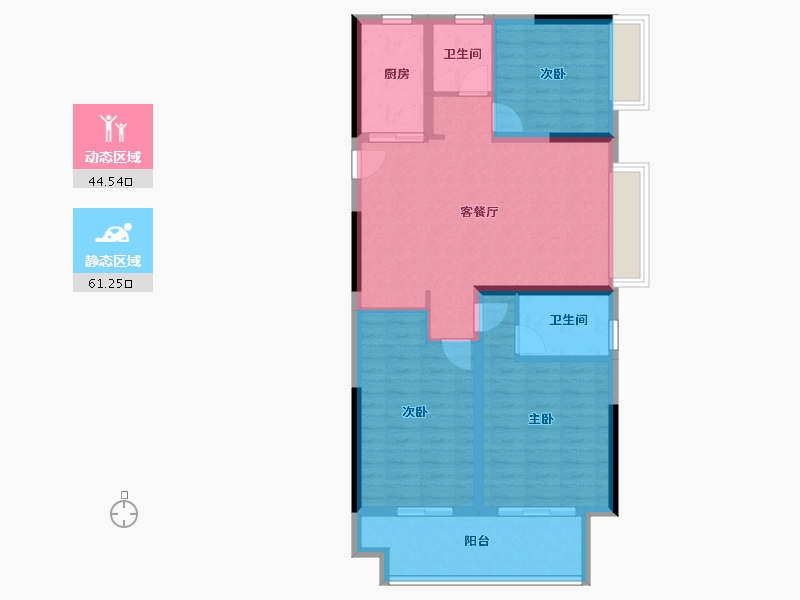 河南省-郑州市-星联·花溪府-95.20-户型库-动静分区