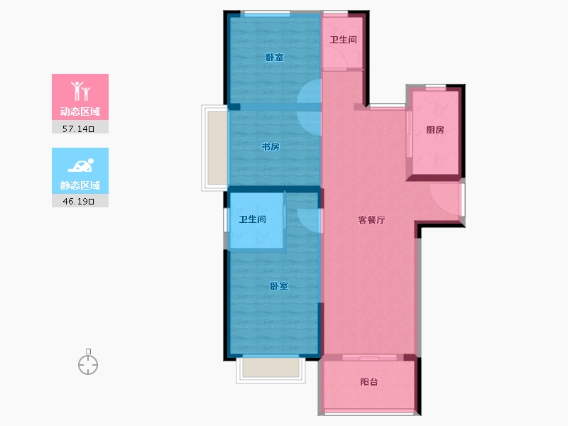 河南省-郑州市-中原华侨城-92.81-户型库-动静分区