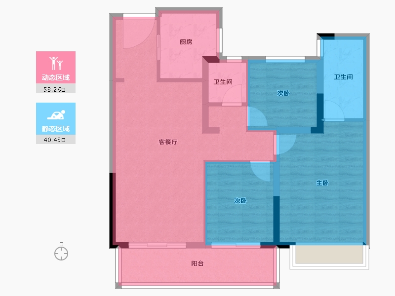 江苏省-苏州市-浅悦静庭-84.01-户型库-动静分区