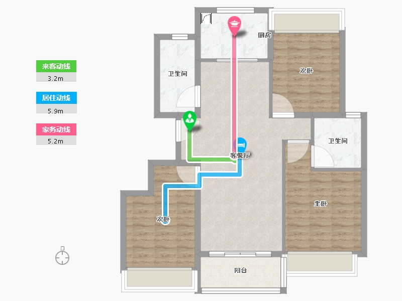 江苏省-苏州市-中海·阅狮山-88.43-户型库-动静线