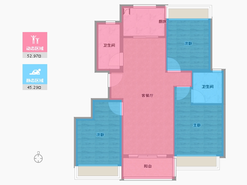 江苏省-苏州市-中海·阅狮山-88.43-户型库-动静分区