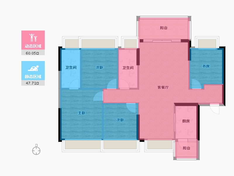 广东省-阳江市-御品帝景湾-102.75-户型库-动静分区