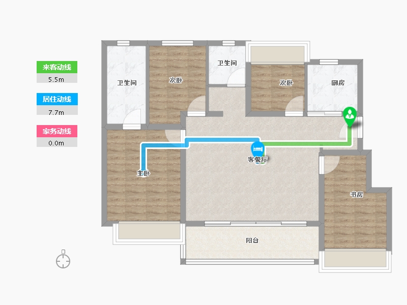 江苏省-苏州市-山樾云庭-100.00-户型库-动静线