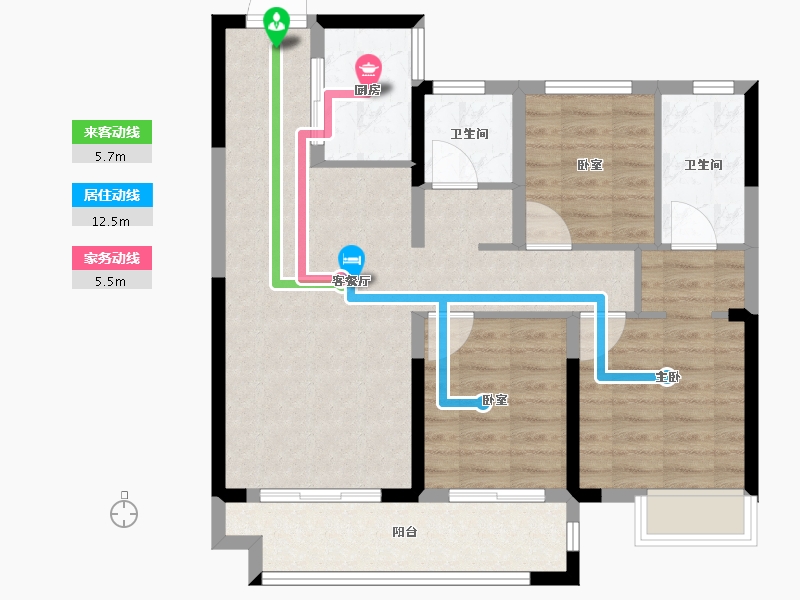 河南省-郑州市-中昂·博雅-83.20-户型库-动静线