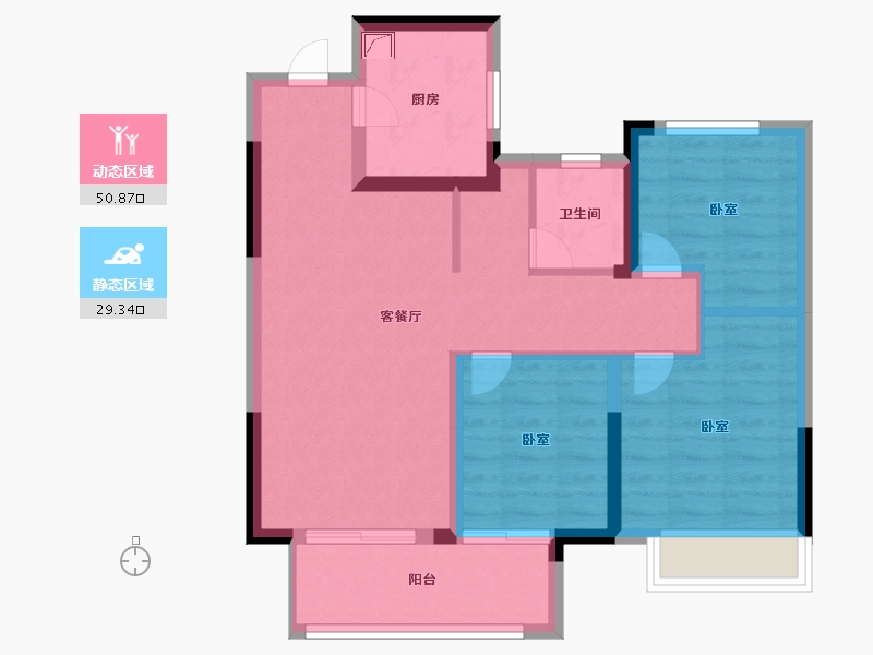 河南省-郑州市-康桥未来公元-71.00-户型库-动静分区