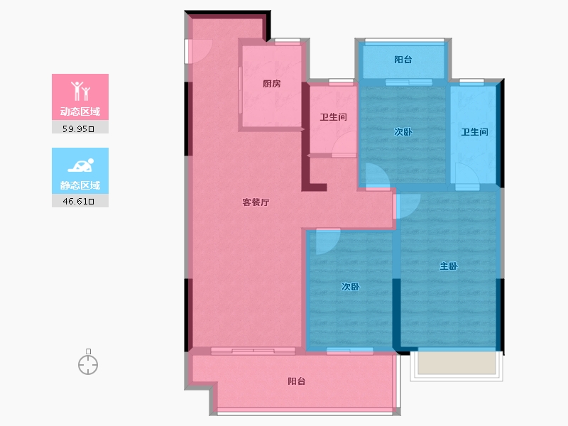 河南省-郑州市-星联·花溪府-95.21-户型库-动静分区