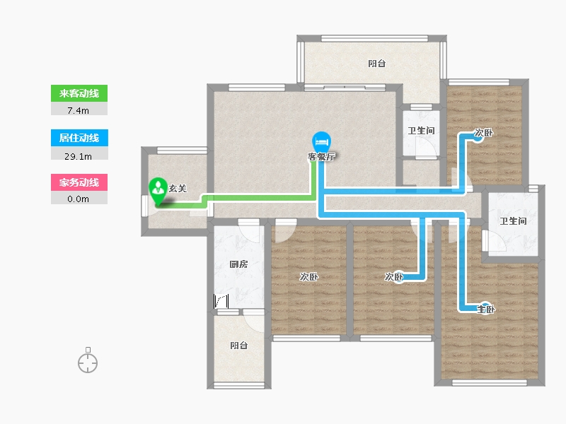 广西壮族自治区-钦州市-松宇时代城-125.00-户型库-动静线