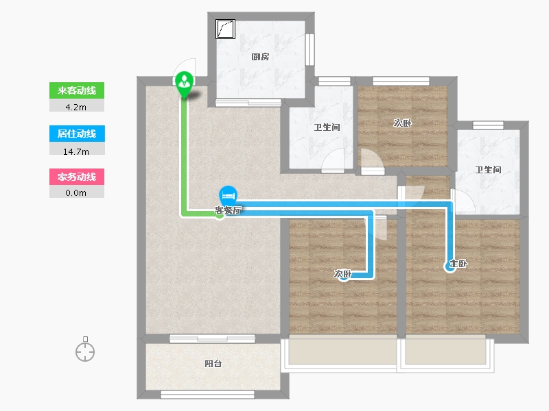 河南省-郑州市-富田城九鼎公馆-76.99-户型库-动静线