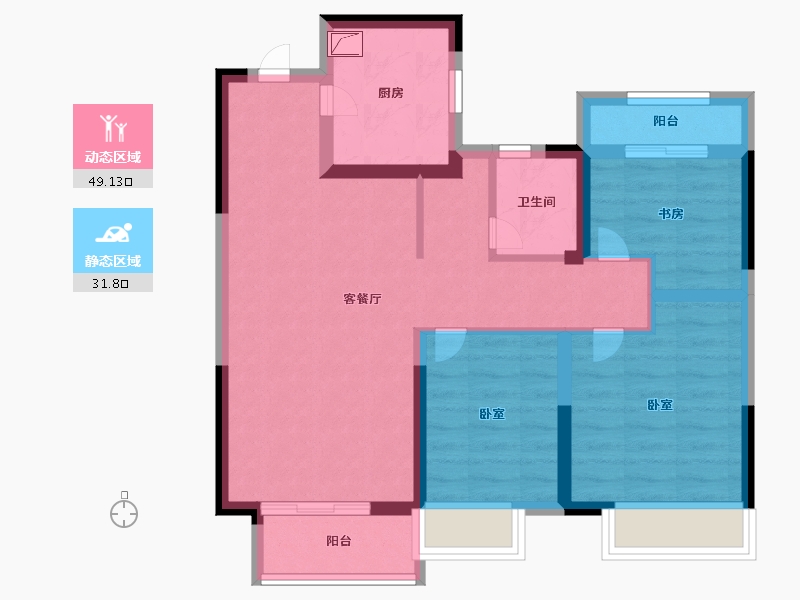 河南省-郑州市-康桥未来公元-71.00-户型库-动静分区