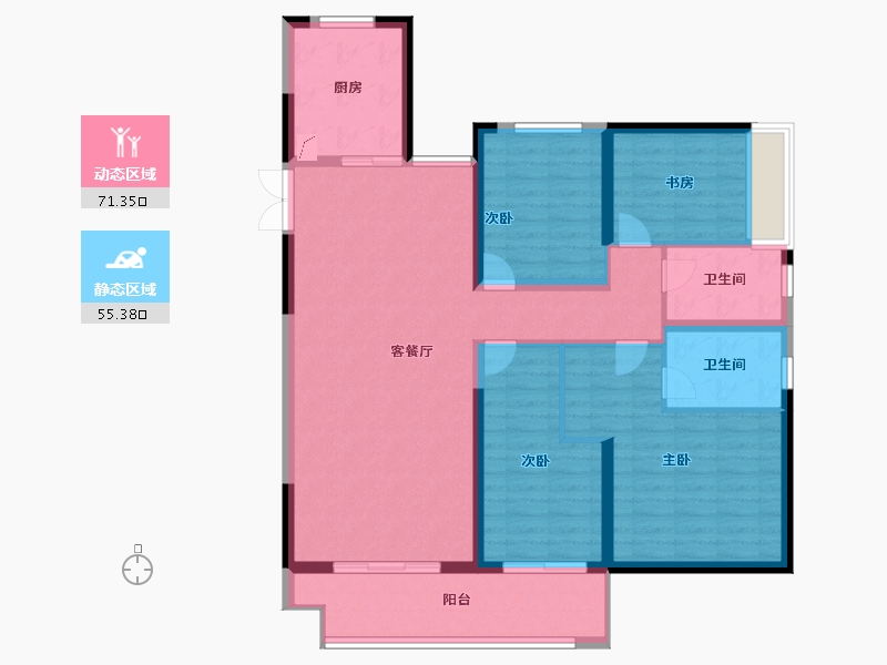 河南省-郑州市-富田城九鼎公馆-114.00-户型库-动静分区