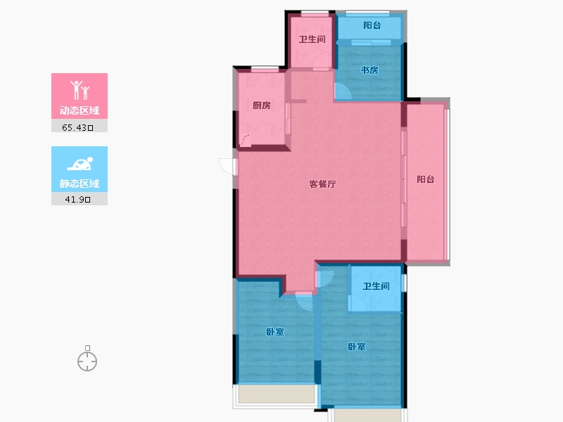 河南省-郑州市-康桥未来公元-95.99-户型库-动静分区